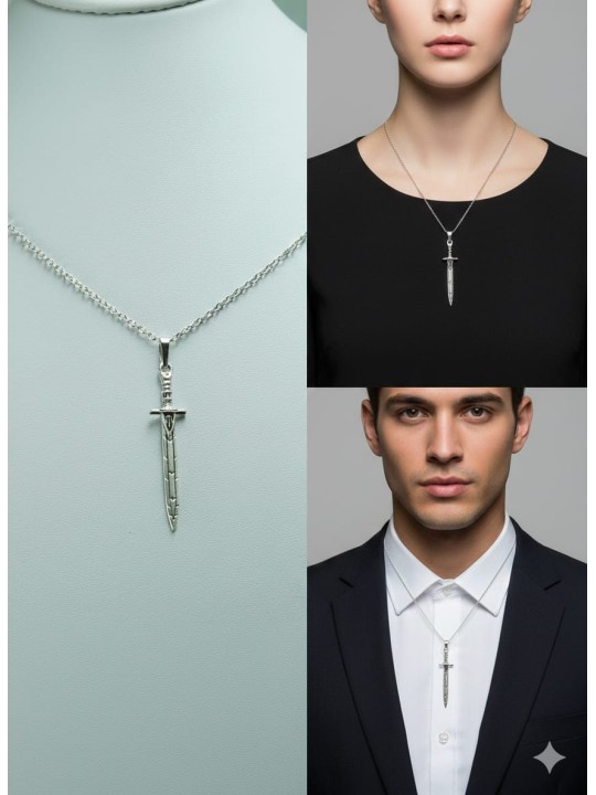 Kılıç Zincirli Kolye 2 Alana 1 Bedava