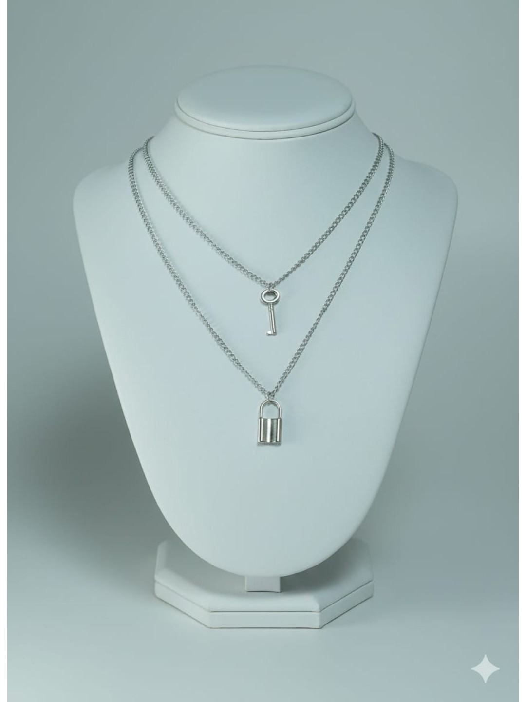 Kilit Anahtar Kolye 2 Alana 1 Bedava